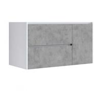 Base porta lavabo Luis Nordikflat con due cassetti e anta laterale - CONFEZIONE: 1 pz., Dimensione: 91x46Xh55.5 cm, Colore: Cemento
