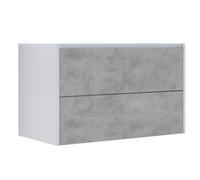 Base porta lavabo Marano Nordikflat con due cassetti cm 90x45x54 - CONFEZIONE: 1 pz., Dimensione: 91x46Xh55.5 cm, Colore: Bianco Lucido/Cemento