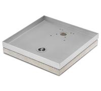 Base Portaciottolo per Fontane 40x40x8 cm in Metallo con Base in Cemento Belfer 42/BSE/10 Alluminio