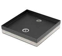Base Portaciottolo per Fontane 40x40x8 cm in Metallo con Base in Cemento Belfer 42/BSE/10 Antracite