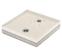 Base Portaciottolo per Fontane 40x40x8 cm in Metallo con Base in Cemento Belfer 42/BSE/10 Avorio