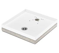 Base Portaciottolo per Fontane 40x40x8 cm in Metallo con Base in Cemento Belfer 42/BSE/10 Bianco