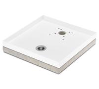 Base Portaciottolo per Fontane 40x40x8 cm in Metallo con Base in Cemento Belfer 42/BSE/10 Bianco