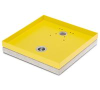 Base Portaciottolo per Fontane 40x40x8 cm in Metallo con Base in Cemento Belfer 42/BSE/10 Giallo