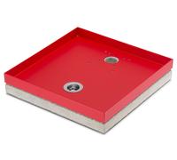 Base Portaciottolo per Fontane 40x40x8 cm in Metallo con Base in Cemento Belfer 42/BSE/10 Rosso