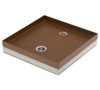 Base Portaciottolo per Fontane 40x40x8 cm in Metallo con Base in Cemento Belfer 42/BSE/10 Ruggine