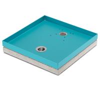 Base Portaciottolo per Fontane 40x40x8 cm in Metallo con Base in Cemento Belfer 42/BSE/10 Turchese