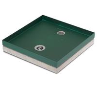 Base Portaciottolo per Fontane 40x40x8 cm in Metallo con Base in Cemento Belfer 42/BSE/10 Verde