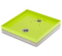 Base Portaciottolo per Fontane 40x40x8 cm in Metallo con Base in Cemento Belfer 42/BSE/10 Verde Acido