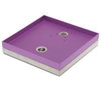 Base Portaciottolo per Fontane 40x40x8 cm in Metallo con Base in Cemento Belfer 42/BSE/10 Viola