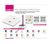 Base Portaciottolo per Fontane in Metallo con Base in Cemento BELFER in Cemento Dimensioni 40x40xh 2 cm - peso 17,3 kg con tasselli inclusi colore Bianco bianco