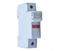 Base portafusibili RT1832X progettata in modo efficiente, compatibile con guide DIN e dotata di un indicatore luminoso LED per avvisi di sicurezza