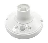 Base portalampada E27 con sensore a infrarossi, ideale per illuminazione automatica e risparmio energetico in ambienti interni ed esterni.