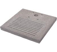 Base Quadrata in Cemento 40x40 Cm con fenditore scarico per fontane Grigio