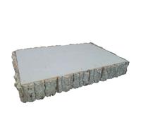 Base rettangolare decorativa in legno Tronco bianco cm 41x27 H6 vassoio da porta