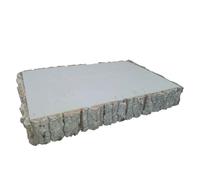 Base Rettangolare Decorativa in Legno Tronco Bianco cm 41x27 H6 Vassoio da Portata lavori decoupage casa Lavoro tavoletta