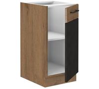 Base ROCK - Melaminico decoro rovere lancillotto e grigio matera - 1 anta - L40 x H82 cm