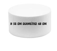 Base Rotonda in Polistirolo per Torte, 48 cm Diametro x 15 cm Altezza, Bianco, per Cake Design e Decorazioni