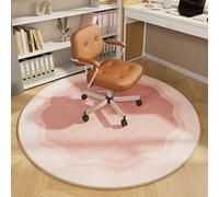 Base rotonda per sedia, antiscivolo, per sedia da ufficio, casa e ufficio, per pavimenti in legno, sedia da computer, sedia da gaming, tappetino protettivo per pavimento (80 x 80 cm, rosa)