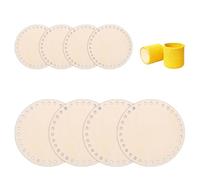 base rotonde per uncinetto legno set 8 pezzi diametro 10cm e 15cm con uncinetto e clip per borse ceste fai da te decorazioni casa artigianato