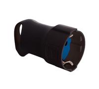 Base Schuko 4,8 mm 16 A 250 V T/TL di colore nero, dotata di anello per una rimozione comoda e semplice. Ideale per connessioni sicure e durevoli in qualsiasi spazio. 5019AN