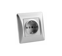 Base schuko - base da incasso universale da 16 A, corpo metallico, consente un collegamento sicuro ed efficiente in impianti elettrici domestici. *