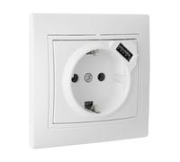 BASE SCHUKO CON USB BIANCA SERIE EUROPA