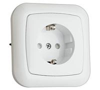 Base schuko da incasso bianca - attacco nascosto, colore bianco, ideale per l'installazione su pareti o mobili, mantenendo una finitura elegante e discreta