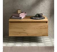 Base sospesa per bagno 60 cm in legno MDF 1 cassetto rovere africa Sumo