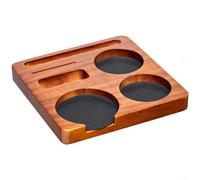 Base stabile in legno di noce con cuscinetto in gomma per un posizionamento silenzioso e sicuro degli utensili da caffè