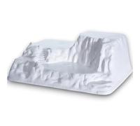 Base Starter Bianca Innevata in Plastica per Villaggi Natalizi per Giostrine Montagna Stand per Scenari Presepe Nordico 42x22x17 cm