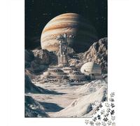 Base su Pianeta Alieni Puzzle 1000 Pezzi Carta per Adulti Esplorazione Spaziale Futuristica Gioco di Puzzle 1000 Pezzi Rilassamento Decorazione Casa Regalo 52x38cm/1000pcs