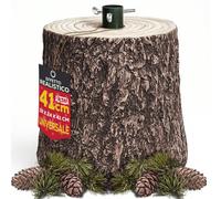Base Supporto Albero di Natale in Resina 41 cm, Tronco Realistico Natalizio, Riproduzione Fedele alla Realtà Solida Resistente, Attacco Universale 40mm Ganci per Adattamento Altezza Rendi magico il tu