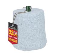 Base Supporto Albero Natale Effetto Tronco Realistico in Resina Natalizio Bianco