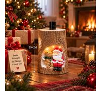 Base Supporto per Albero di Natale da 35cm Luminoso con Orsetto e Babbo Natale