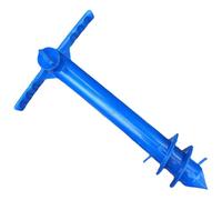 Base Supporto Stabile in Plastica Blu per Ombrellone da Spiaggia | Inserto a Terra a Tre Spirali, per Ombrelloni da Esterno e Market Umbrella, Uso in Viaggio e Campeggio