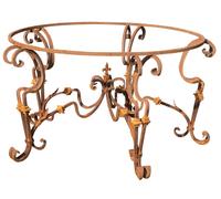 Base Tavolo Rotonda Biscottini in Ferro Pieno Forgiato a Mano 145x145x74