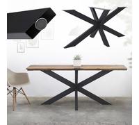 Base tavolo supporto telaio design industriale a croce spider 78x71x120 cm nero