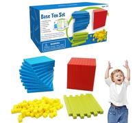 Base Ten Blocks, Math Manipulative Set, Counting Educational Toys, Hands-On Number Learning, Enhances Place Value Understanding, Ideal for Preschool, Classroom, Homeschool