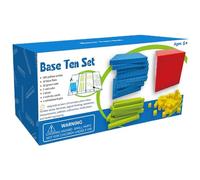 Base Ten Blocks, Math Manipulatives, Learning Counting Blocks Set, 9.25x4.33x4.33 inches Educational Toys with 121 Pieces, Homeschool Teaching Tool, for Kids, Toddler and Adults