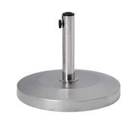 Base Tonda per Ombrellone da Giardino in in acciaio inossidabile argento, Craveg