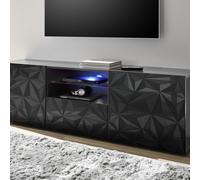 Base TV con 2 ante e 1 Cassetto PRISMA colore nero