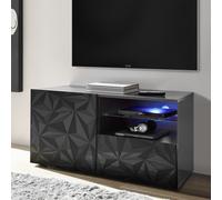 Base TV Piccola 1 anta e 1 cassetto PRISMA colore nero