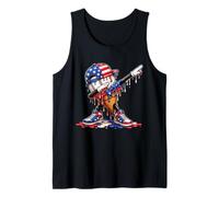 Baseball 4 luglio Dab Drip Ice Cream Bandiera Americana Ragazzo Uomini Canotta