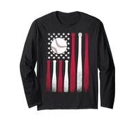 Baseball Bandiera Americana Maglia a Manica