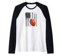 Baseball Big US Flag Patriot Sport Team Fan Maglia con Maniche Raglan