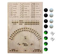 Baseball Board Game - Wooden Tabletop Strategy Set Smooth, Dice Play Interactive Activity, Glass Pinballs Rolling Action Competitive Skill Challenge Entertainment System Family Gathering