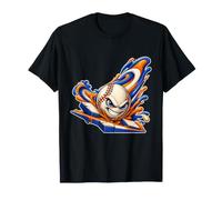 Baseball Breaking Attraverso Un Arena Blu Arancione Maglietta