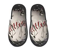 Baseball Breaking Glass Print Pantofole Morbide Pantofole Da Casa Antiscivolo Scarpe Da Casa Per Sauna Spa Ospiti L