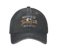 Baseball cap Made of Neutral Pure Cotton for Sun Protection Summer Guitar Nashville Washed Baseball cap Music City Cute Trucker Hat Spring Women Men Hiking Fishing Print Baseball Caps Gift
